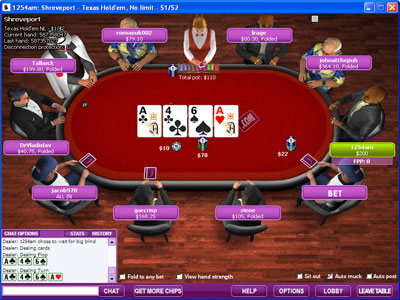 Вид игрового стола на Chili Poker.